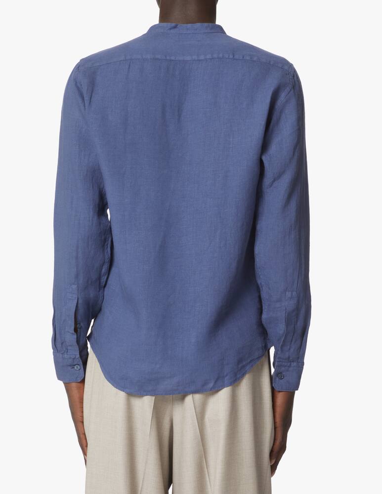 rinascente Zegna Camicia manica lunga collo guro tinto capo - blu