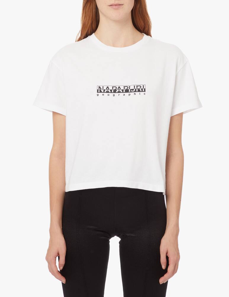 rinascente Napapijri T-shirt crop in cotone con logo