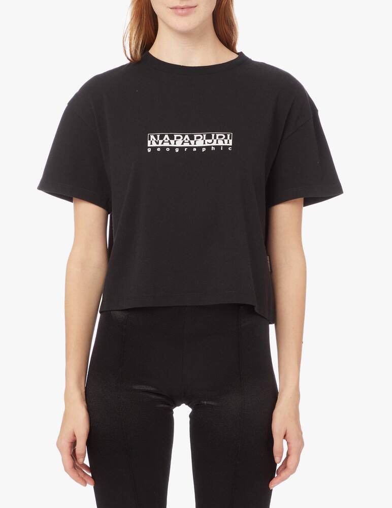 rinascente Napapijri T-shirt crop in cotone con logo