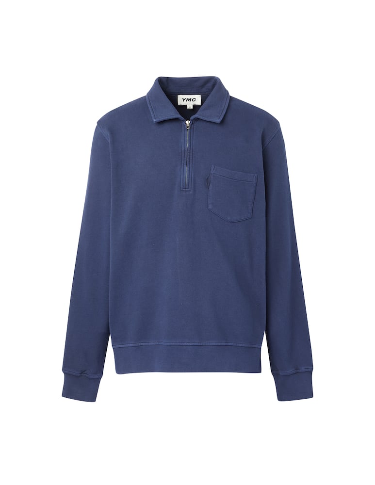 rinascente YMC Polo zip sweater - blue