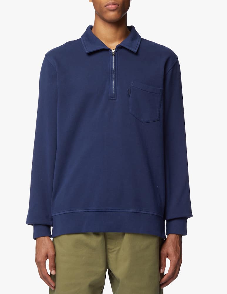 rinascente YMC Polo zip sweater - blue