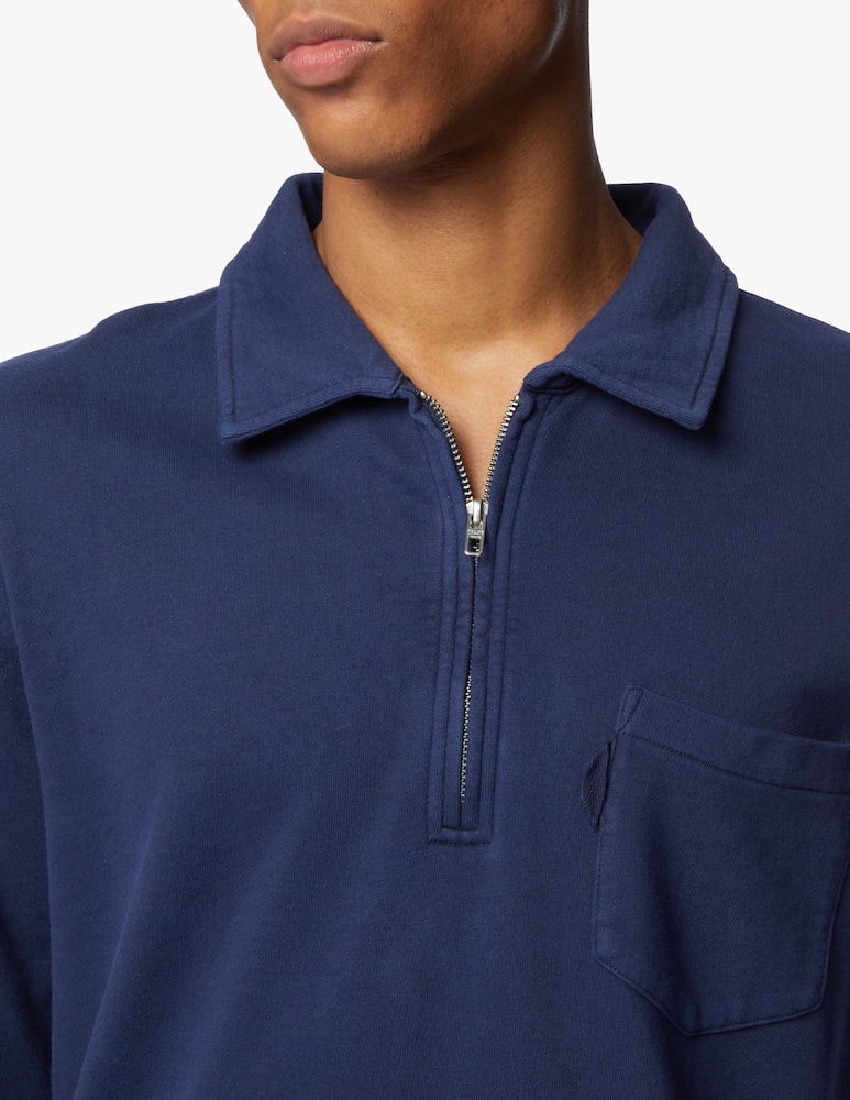 rinascente YMC Polo zip sweater - blue