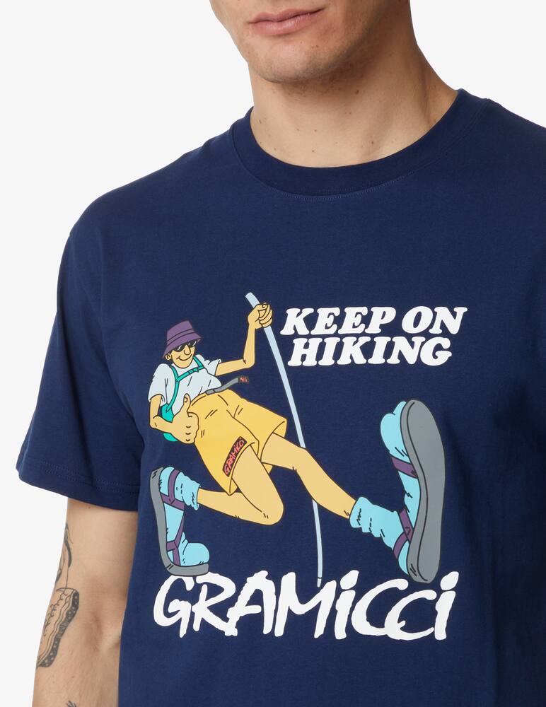 rinascente Gramicci Maglietta manica corta grafica keep on hiking - blu