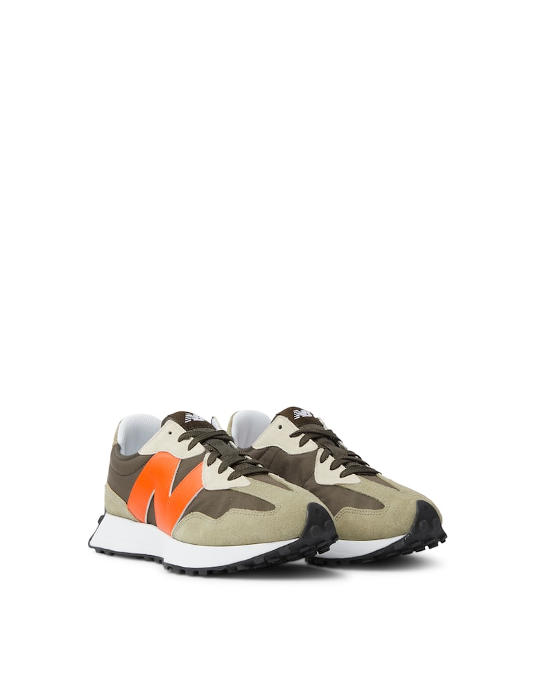 rinascente New Balance Sneaker 327 suede nylon - green