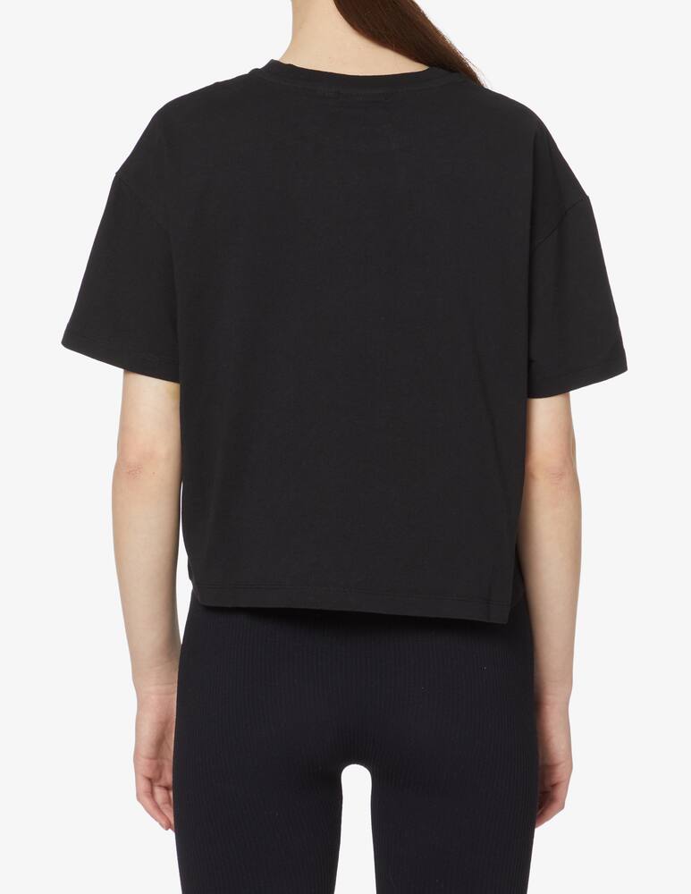 rinascente Napapijri Cropped cotton t-shirt with mini logo - black