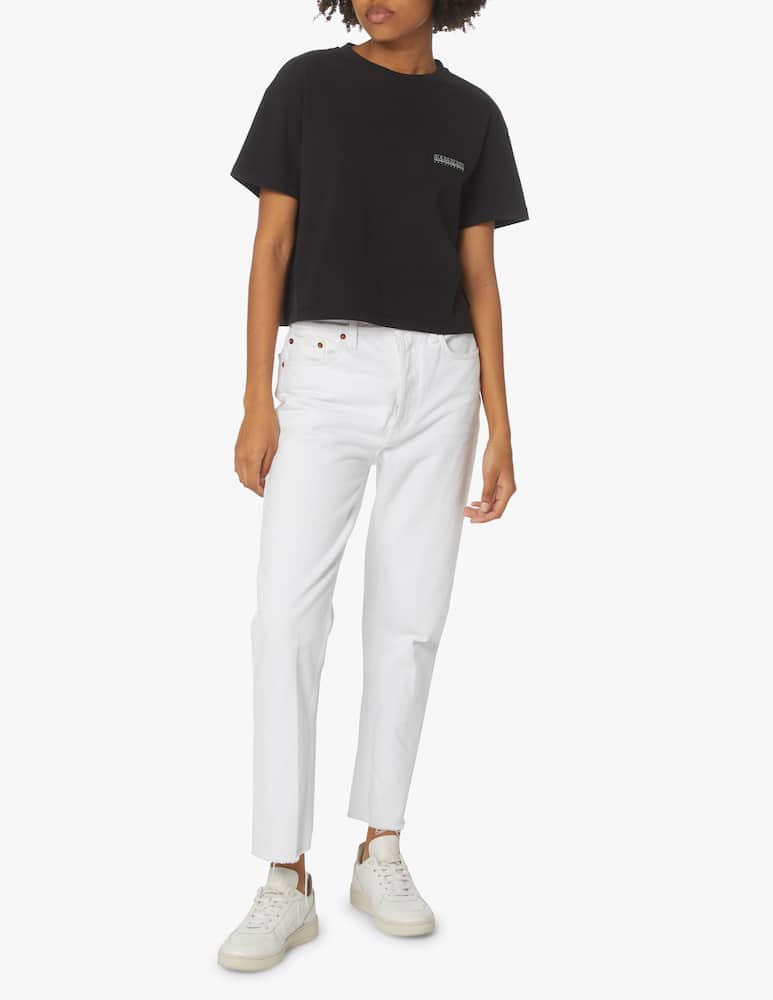 rinascente Napapijri T-shirt crop con mini logo - nero