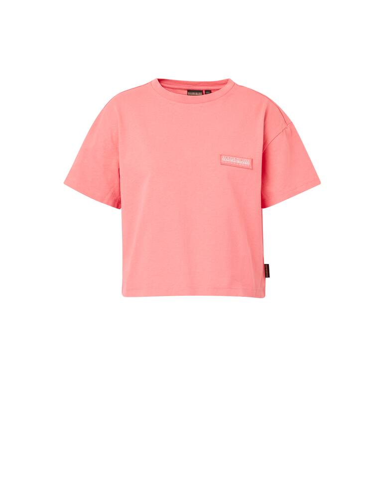 rinascente Napapijri T-shirt crop con mini logo - rosa
