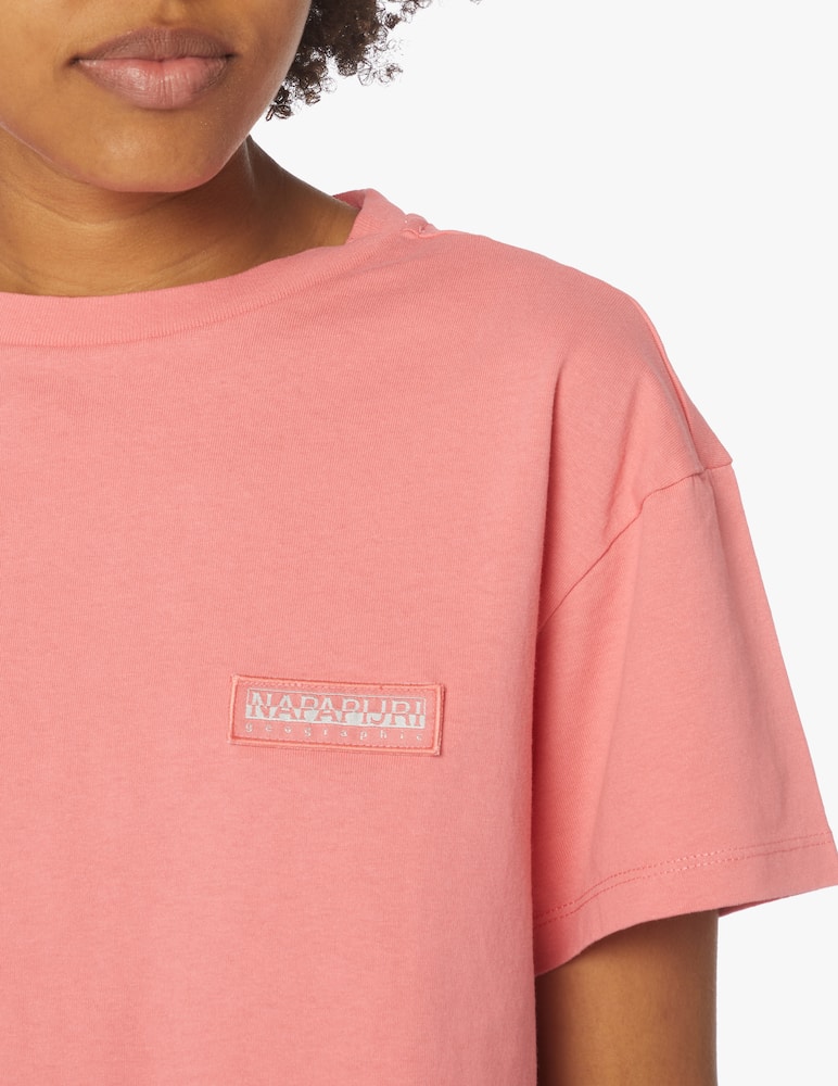 rinascente Napapijri T-shirt crop con mini logo - rosa