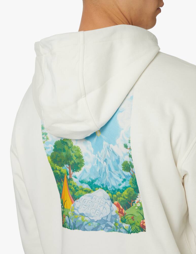 rinascente The North Face Felpa con cappuccio fzip grafworld back - bianco