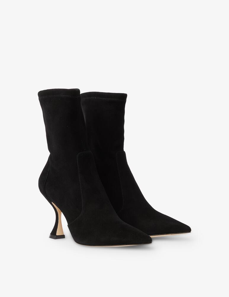 Shop Stuart Weitzman Suede sock booties Black on Rinascente
