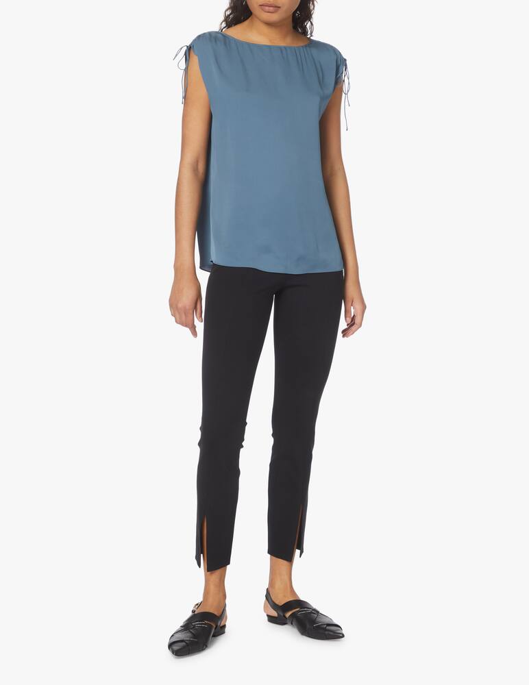 rinascente Theory Silk top with gathered shoulder - blue