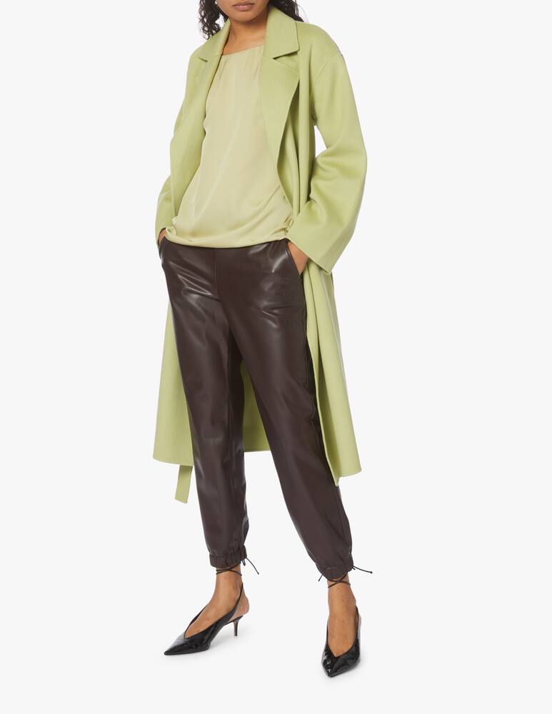 rinascente Theory Top in seta con spalla arricciata - beige