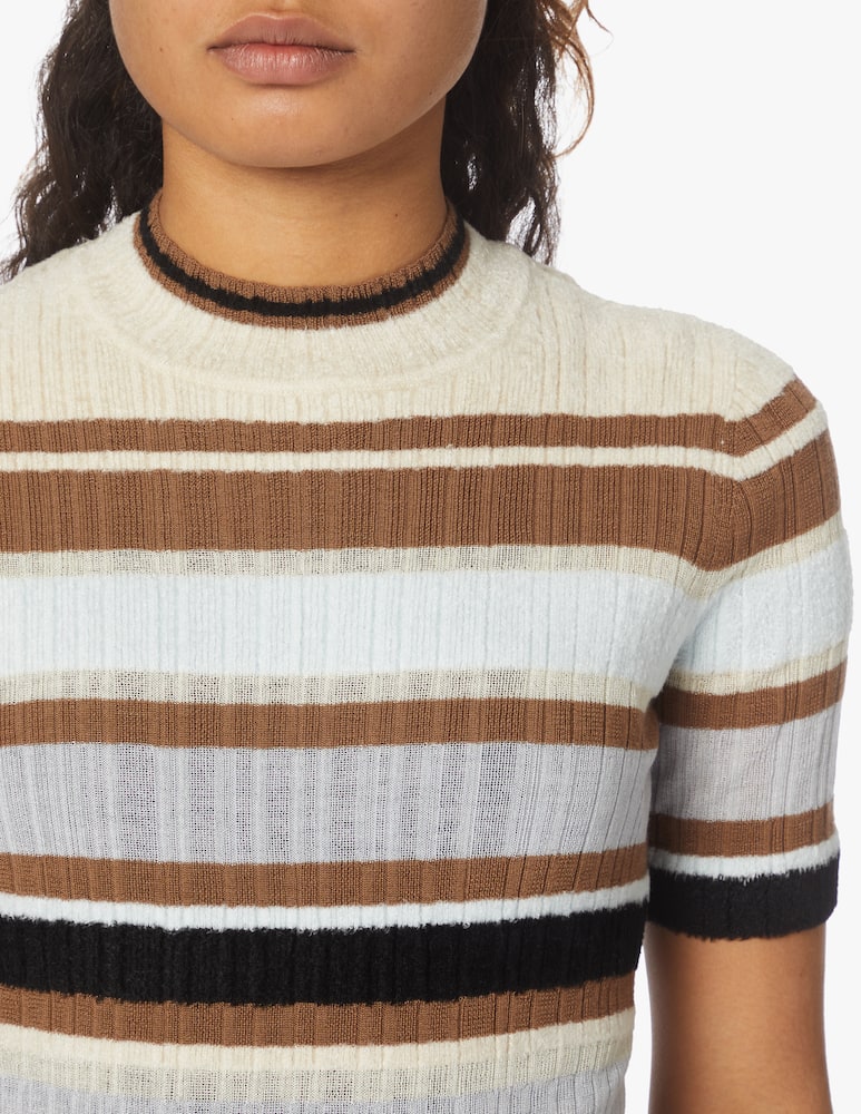 rinascente Theory Striped wool blend t-shirt - white