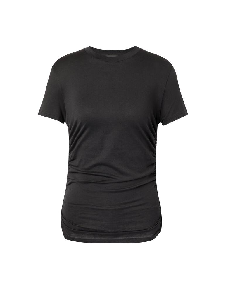 rinascente Theory T-shirt in cotonr con coulisse laterale - nero