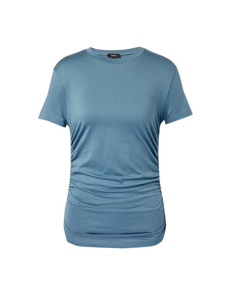 rinascente Theory T-shirt in cotone con coulisse laterale - blu