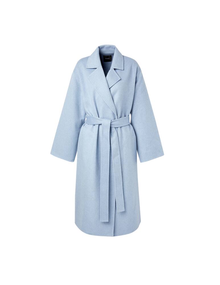 rinascente Theory Cappotto in lana e cashmere - azzurro