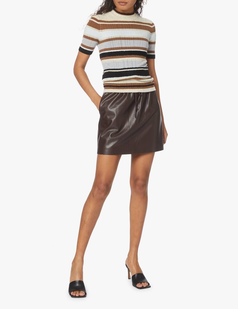 rinascente Theory Minigonna in similpelle con coulisse in vita - marrone