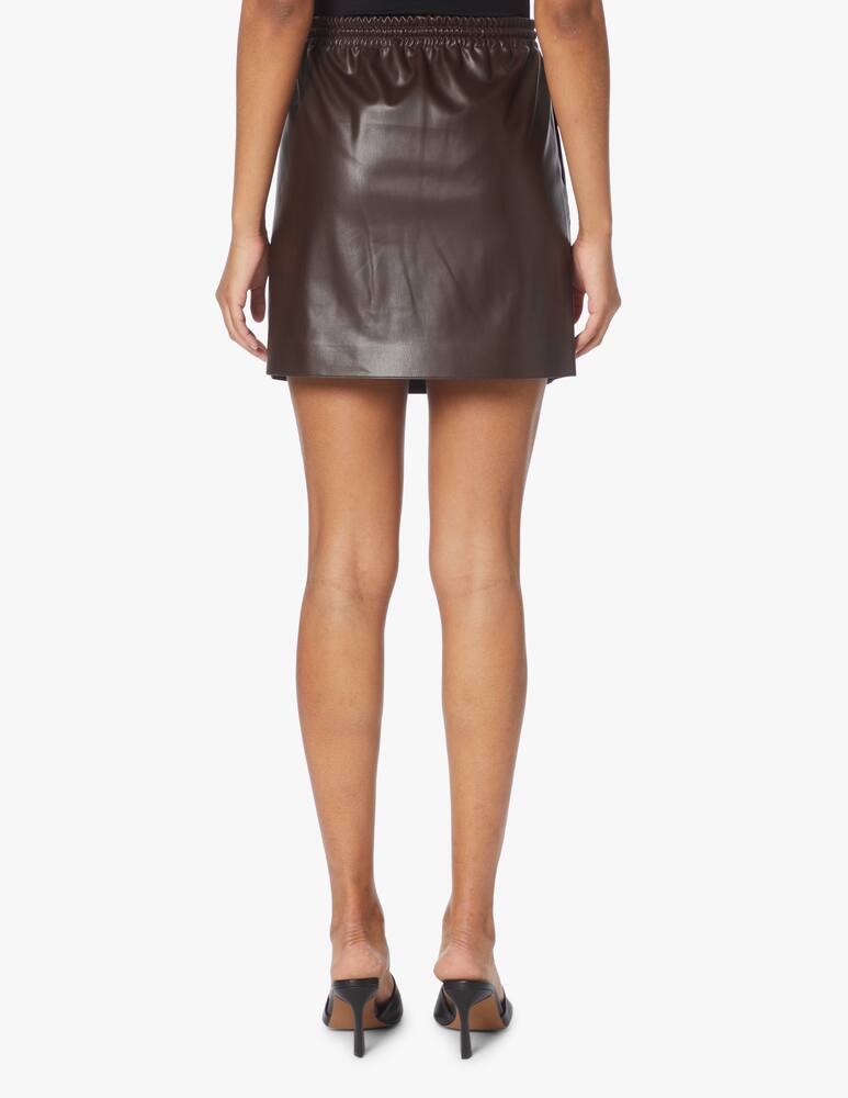 rinascente Theory Minigonna in similpelle con coulisse in vita - marrone
