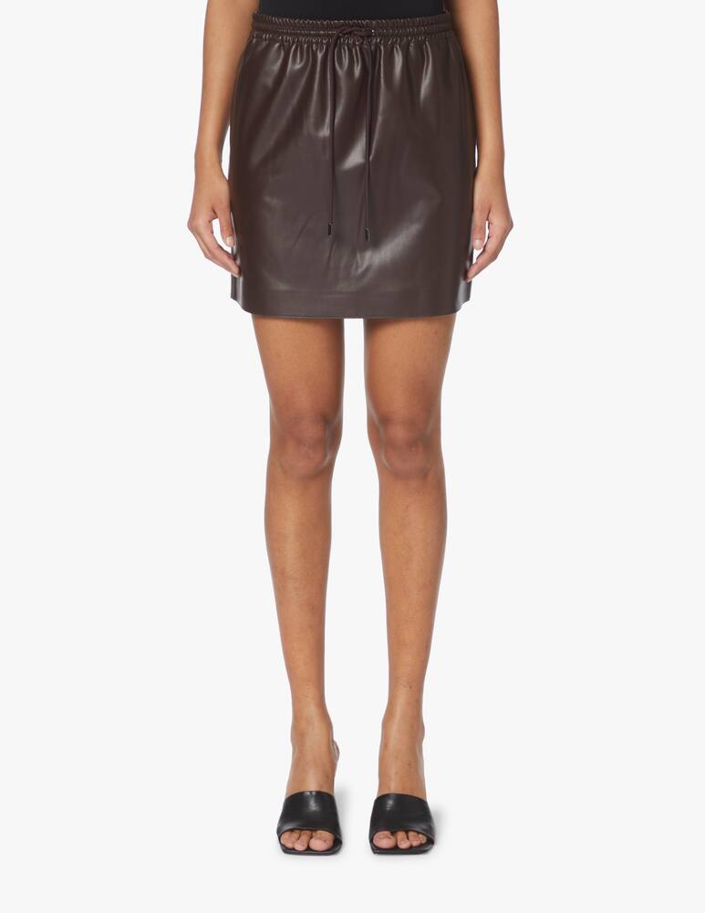 rinascente Theory Minigonna in similpelle con coulisse in vita - marrone