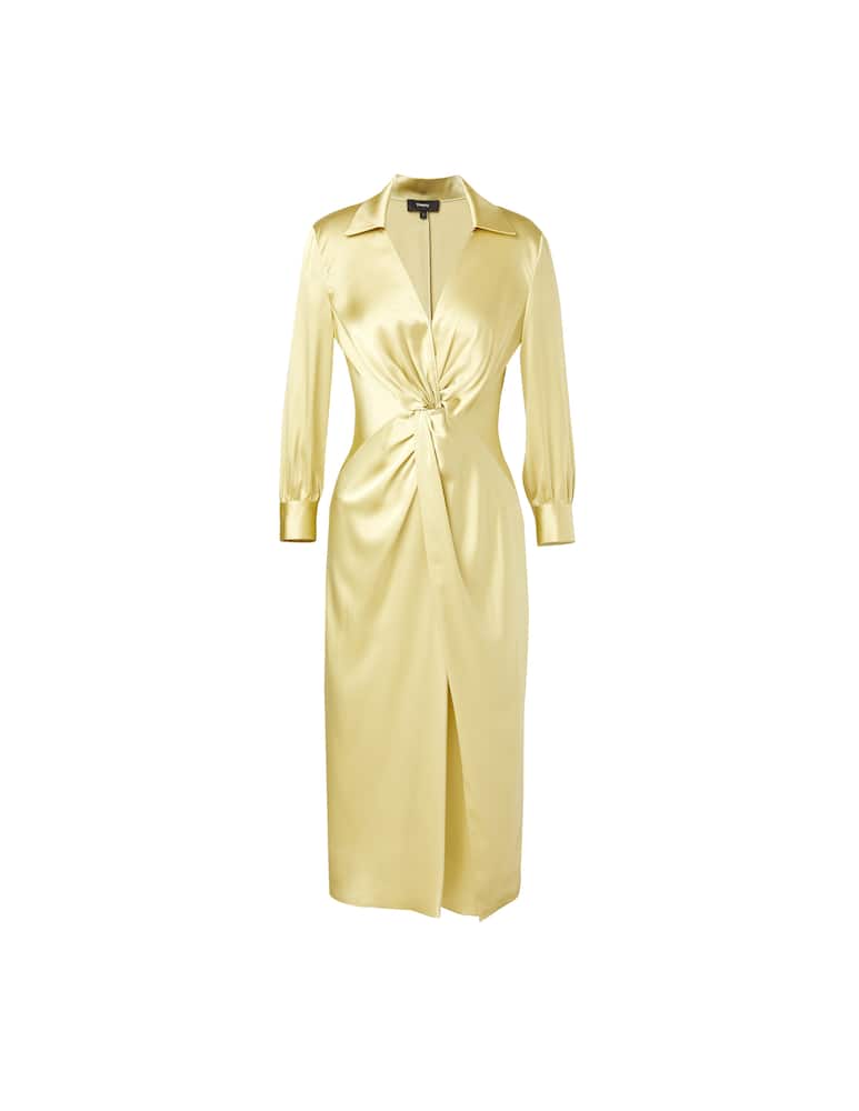 rinascente Theory Long dress with knot - yellow