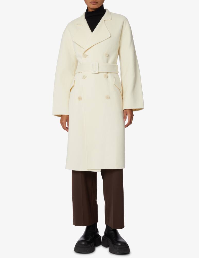 Theory Double breasted wool coat with belt - White - picture 1 Theory Double breasted wool coat with belt - White - picture 1
