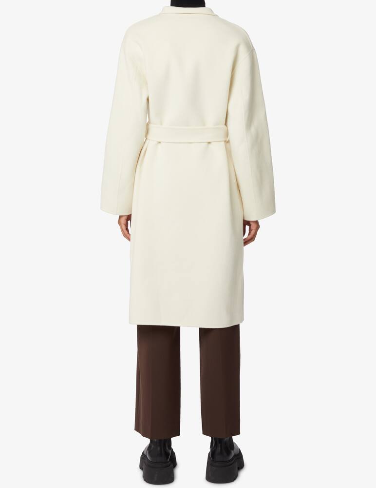 rinascente Theory Cappotto doppiopetto in lana con cintura - Bianco