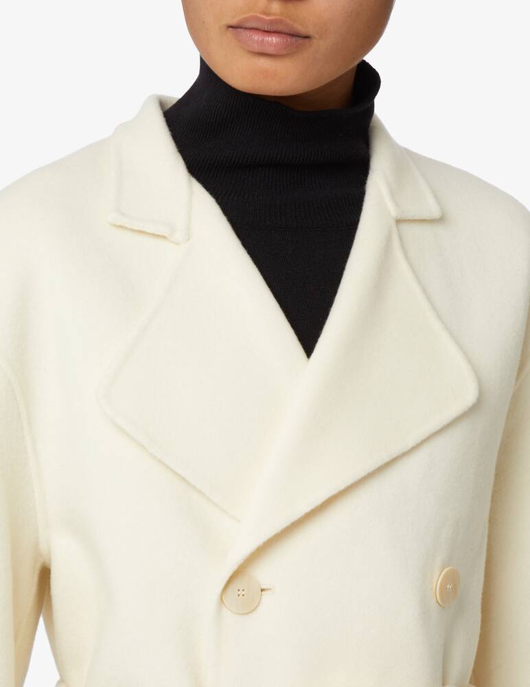 rinascente Theory Cappotto doppiopetto in lana con cintura - Bianco