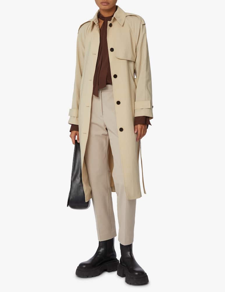 rinascente Theory Double breasted trench coat with belt - Beige