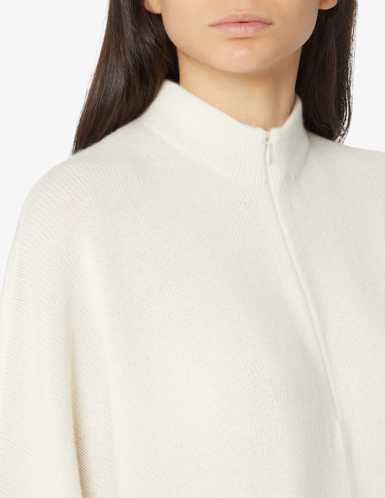 rinascente Theory Maglione in cashmere con mezza zip - Bianco