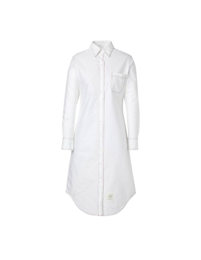 rinascente Thom Browne Abito chemiser midi in cotone - bianco
