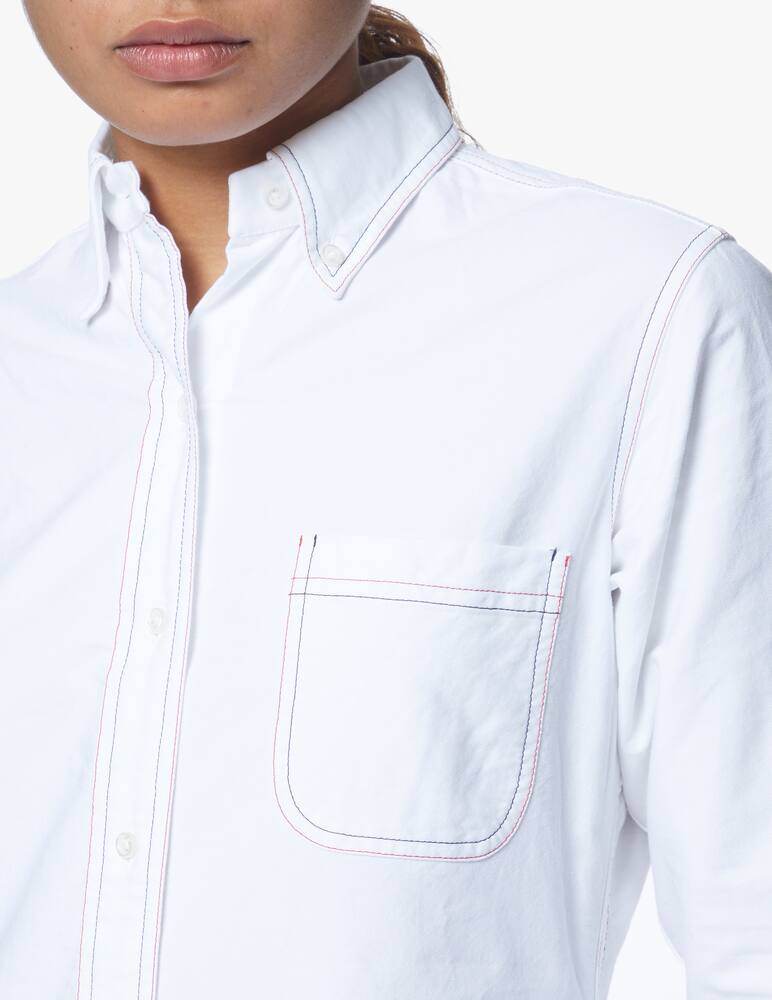 rinascente Thom Browne Abito chemiser midi in cotone - bianco