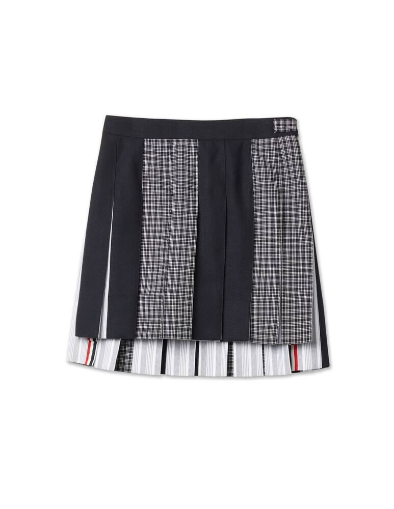 rinascente Thom Browne Pleated wool miniskirt - blue