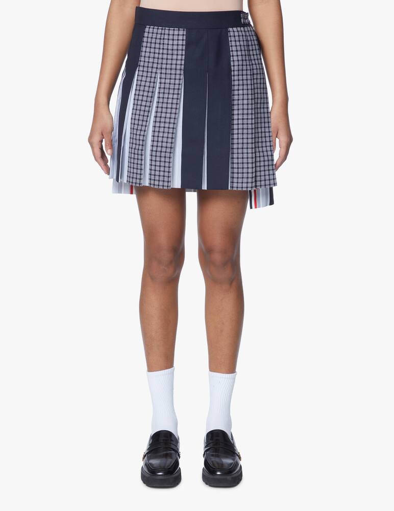rinascente Thom Browne Pleated wool miniskirt - blue
