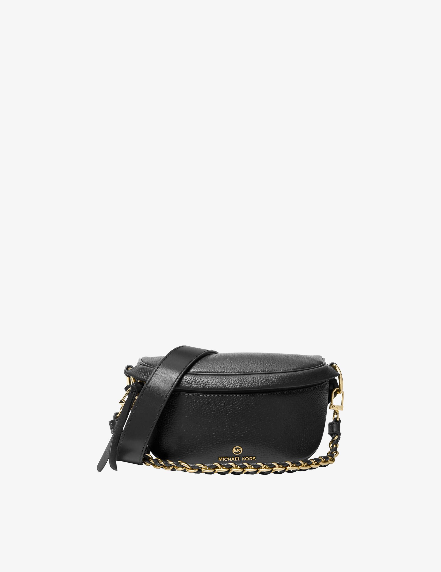 Shop Michael Michael Kors Extrasmall Slater shoulder bag in leather Black on Rinascente