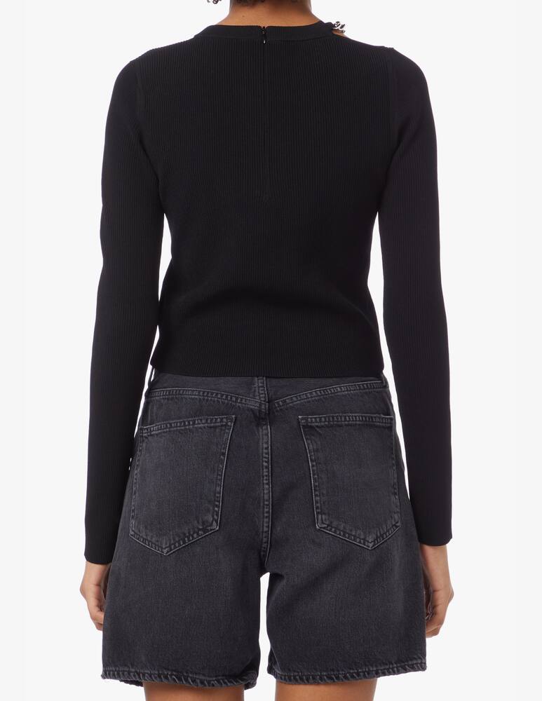 rinascente Michael Michael Kors Long sleeved crop top crewneck - black