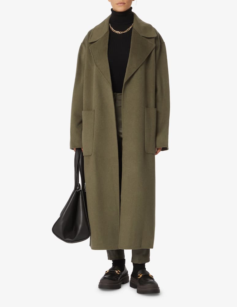 rinascente Michael Michael Kors Wool blend coat with belt at the waist - Olive
