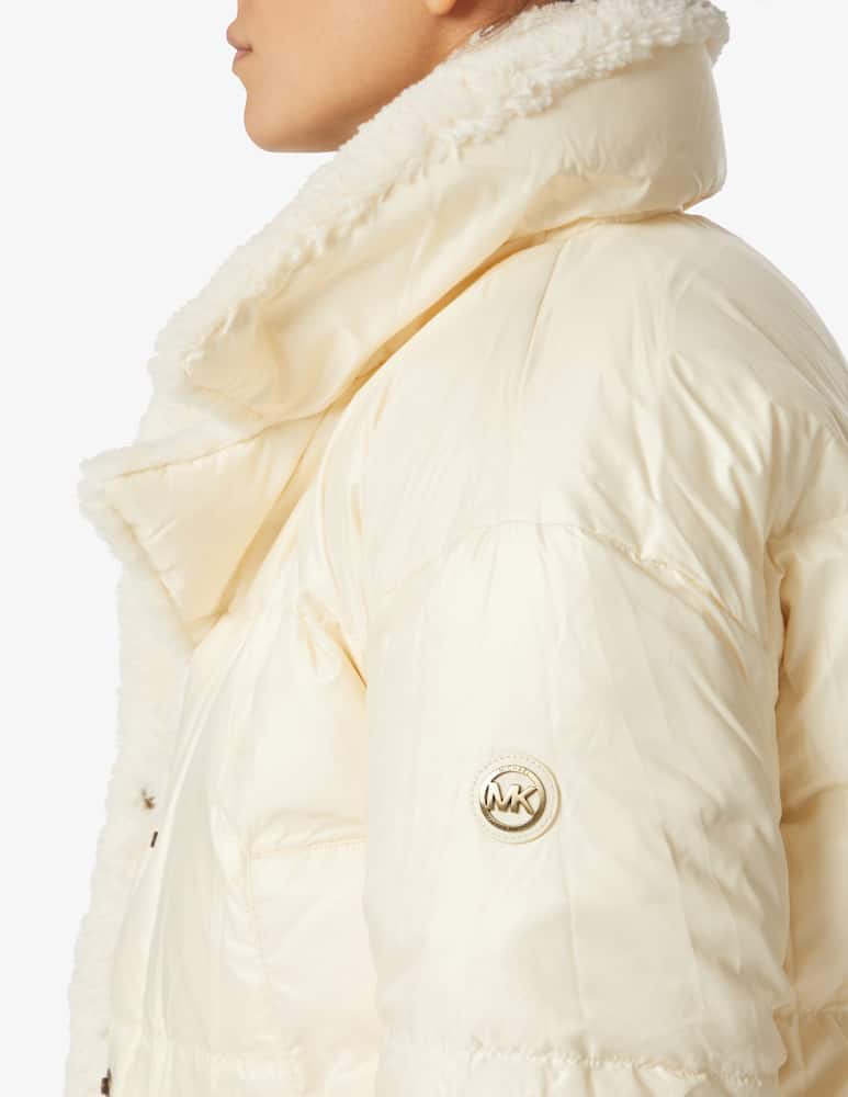 rinascente Michael Michael Kors Crop down coat with faux fur - White