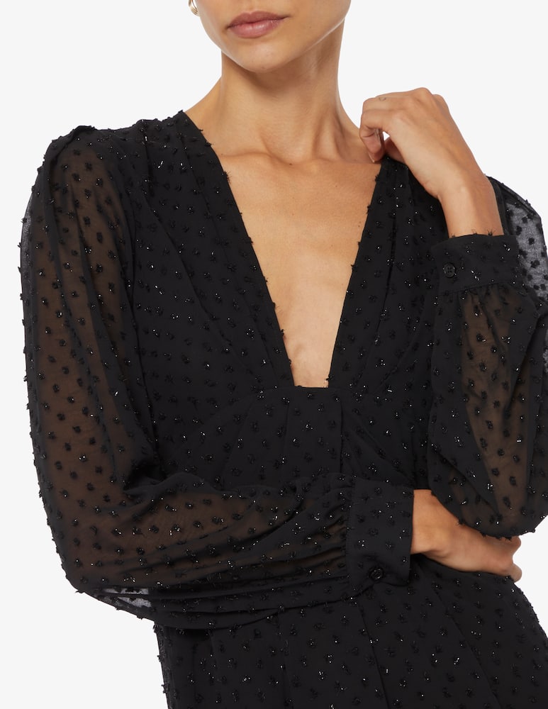 rinascente Michael Michael Kors Abito mini Shiny Swiss Dot - Nero