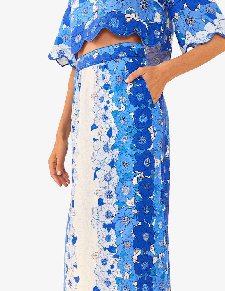 rinascente Farm Rio Flower stripes midi skirt