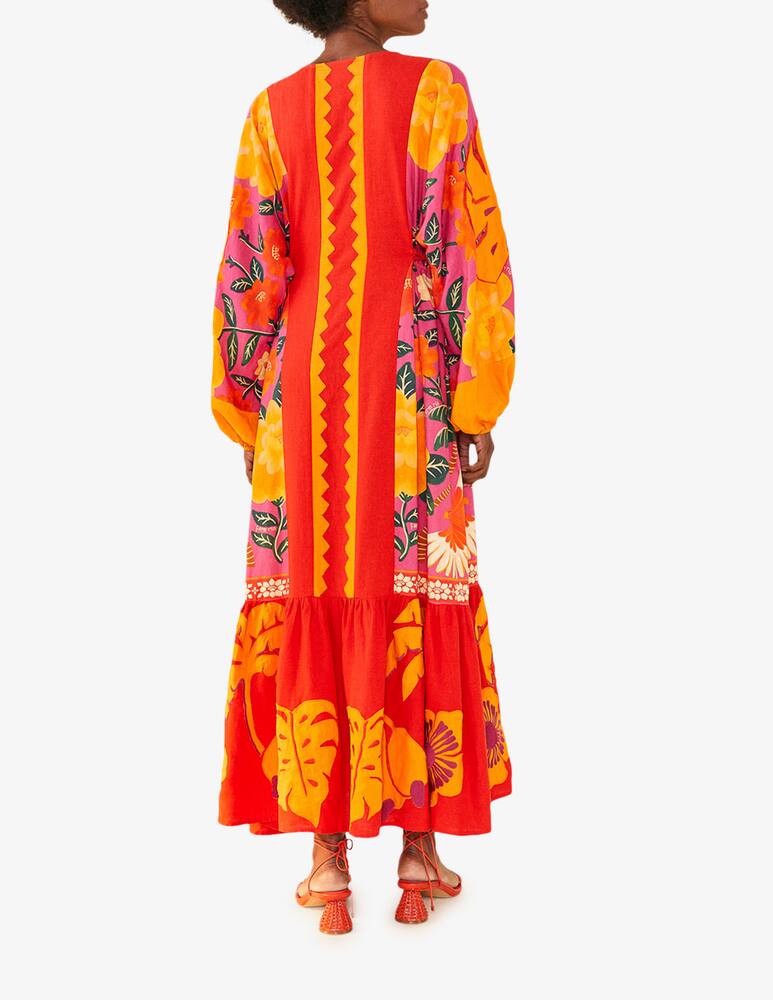 rinascente Farm Rio Maxi abito patchwork Sunset