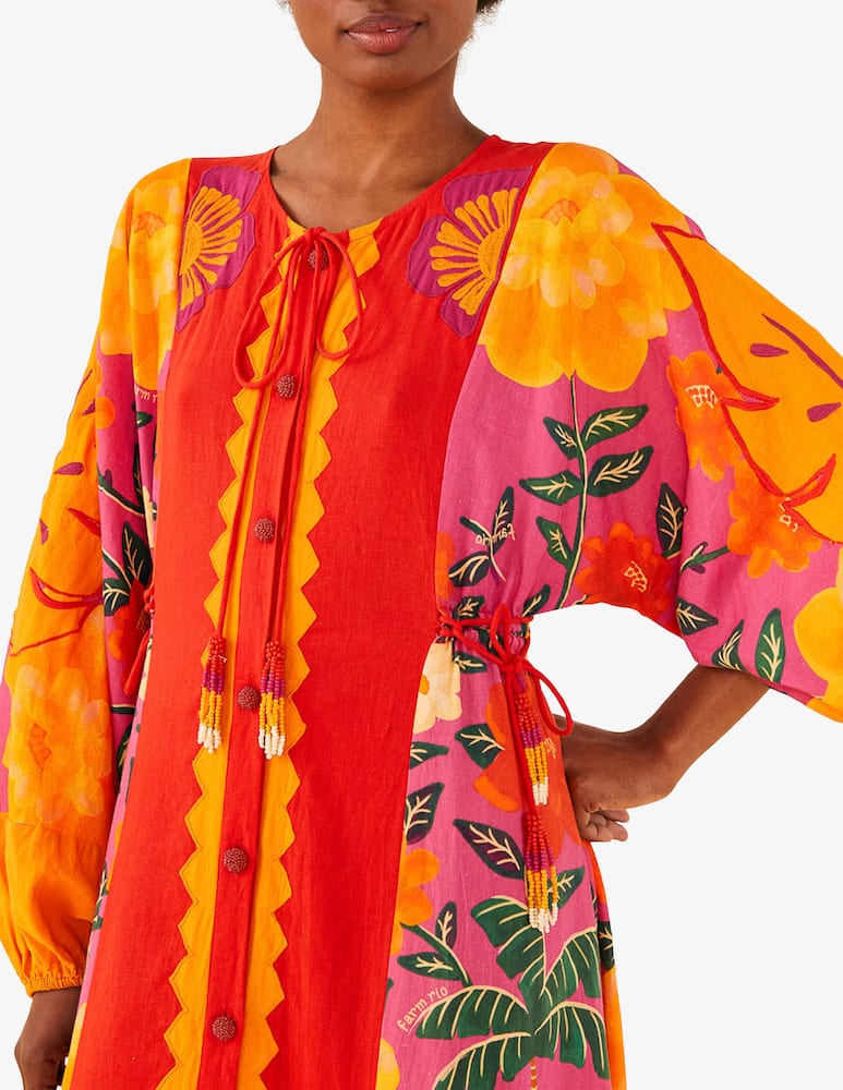 rinascente Farm Rio Maxi abito patchwork Sunset