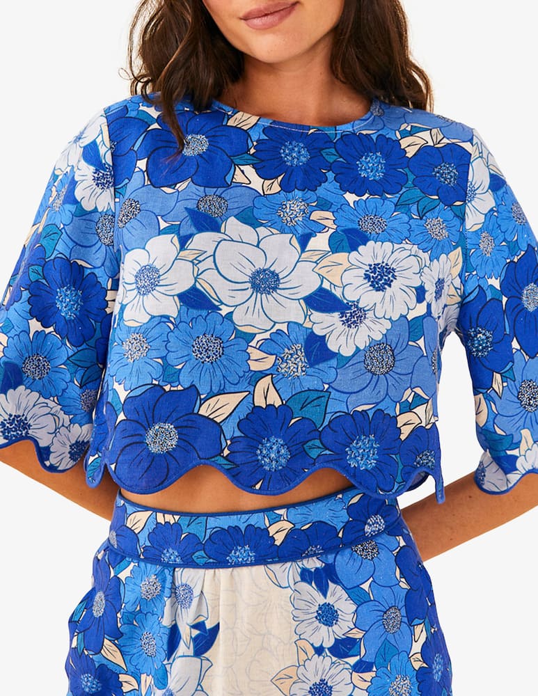 rinascente Farm Rio Flower stripes crop top