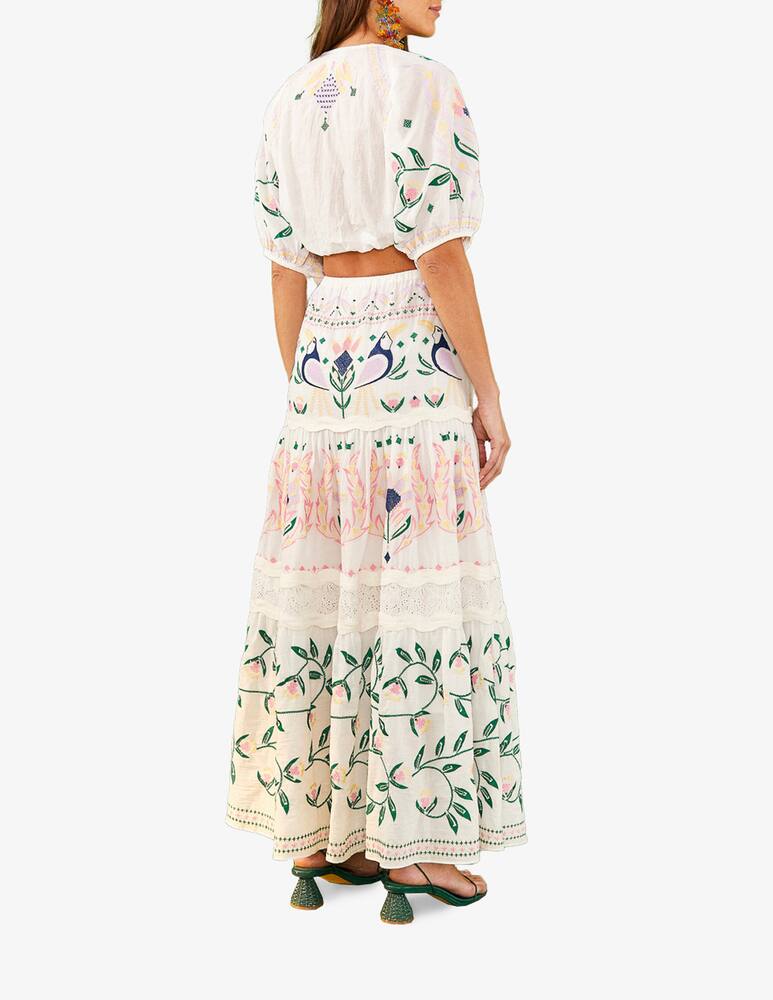 rinascente Farm Rio Summer garden embroidered crop top