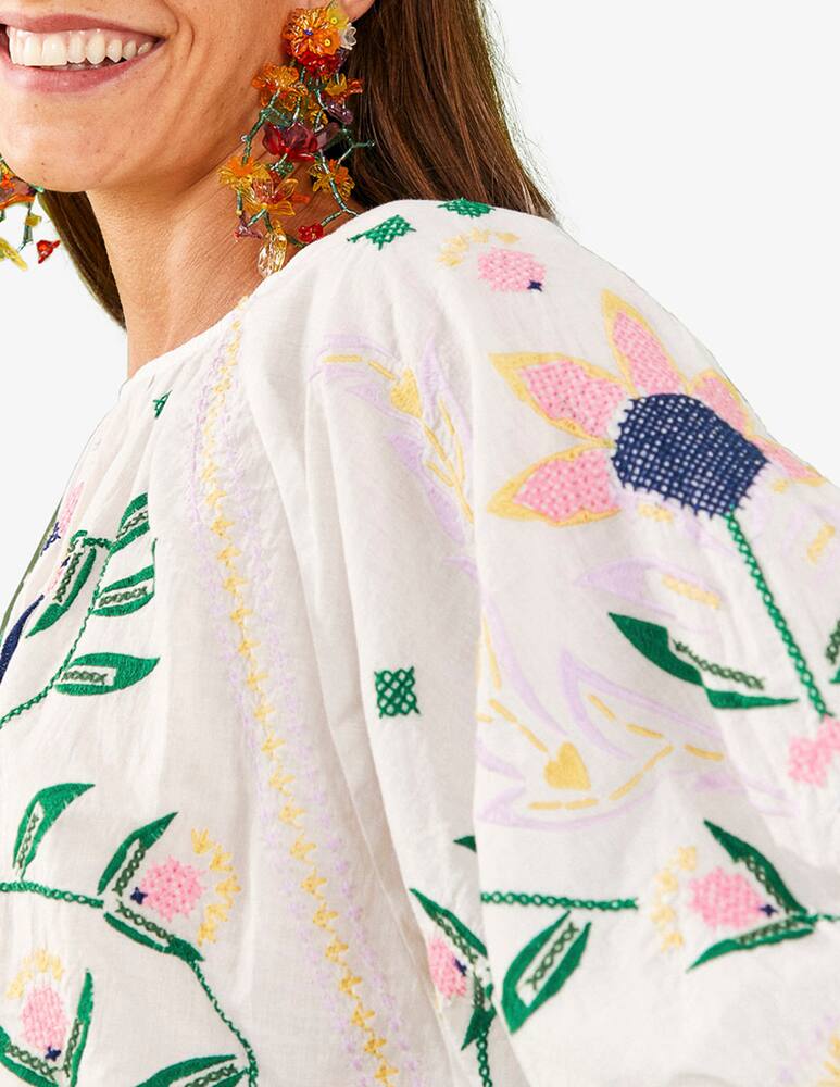 rinascente Farm Rio Summer garden embroidered crop top