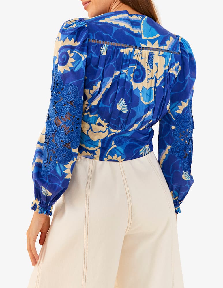 rinascente Farm Rio Blusa con riga Tropical groove