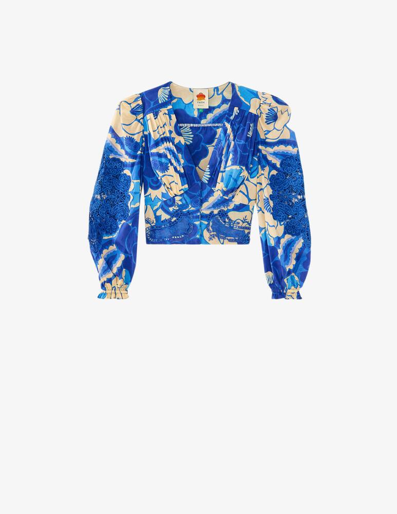 rinascente Farm Rio Blusa con riga Tropical groove