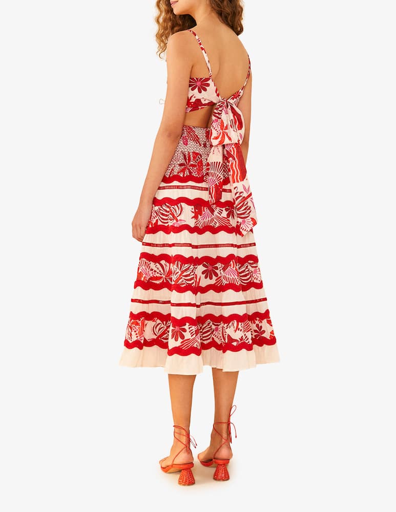 rinascente Farm Rio Rio tiles midi skirt