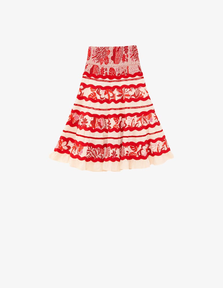 rinascente Farm Rio Rio tiles midi skirt
