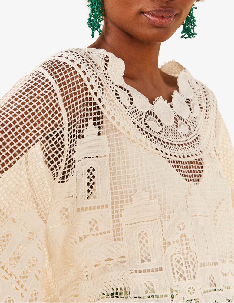 rinascente Farm Rio Blusa in guipire Morada boa 