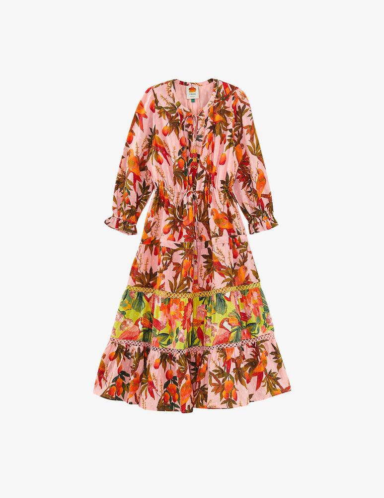 rinascente Farm Rio Mixed mango trees midi dress